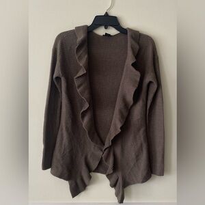 Ann Taylor open front cardigan sweater with ruffles